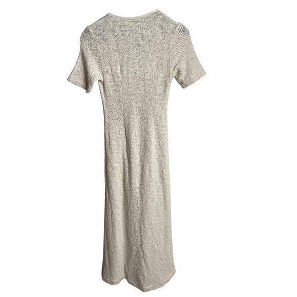 Enza Costa Slub Sweater Knit Half Sleeve Dress in Undyed Womans Small+ - Picture 4 of 11